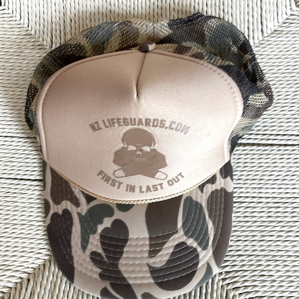 NZ New Zealand Lifeguards First In Last Out Trucker Style Snap Back Baseball Hat